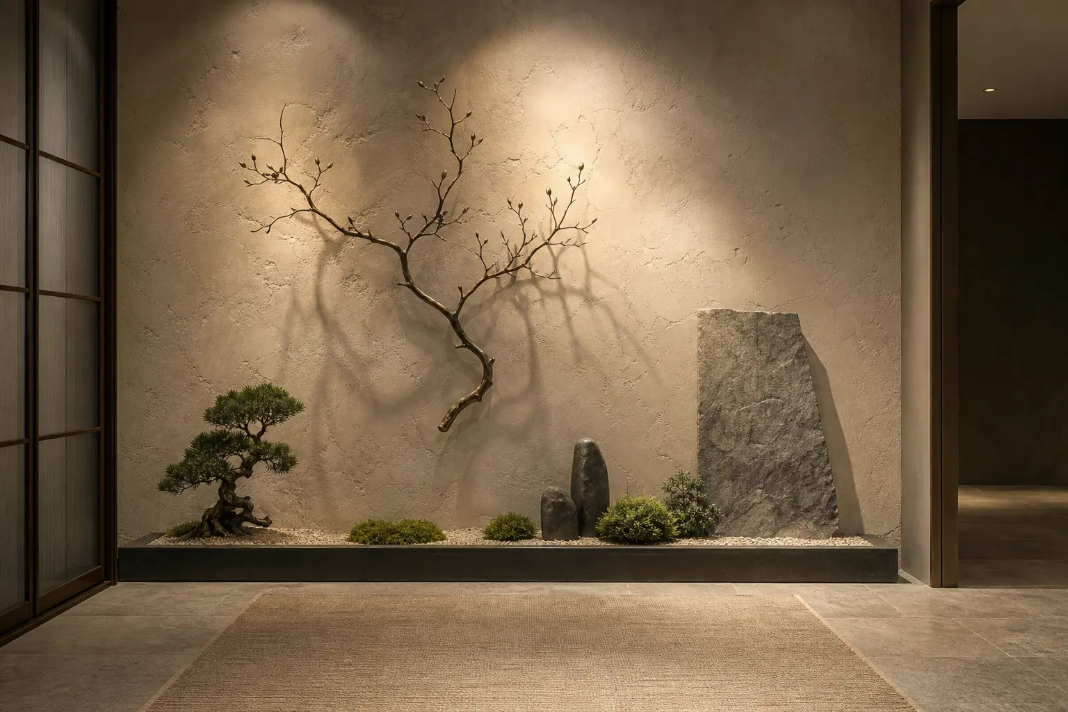Zen Foyer Accent Wall Ideas