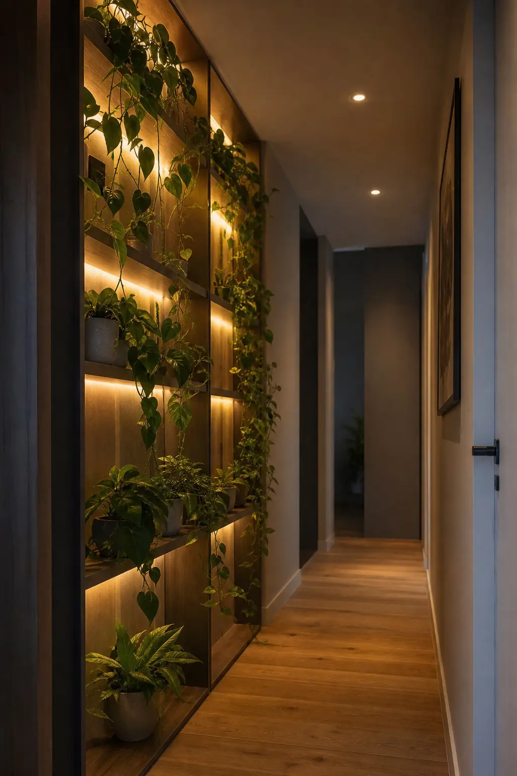 Modern Hallway Design Ideas with Indoor Plants