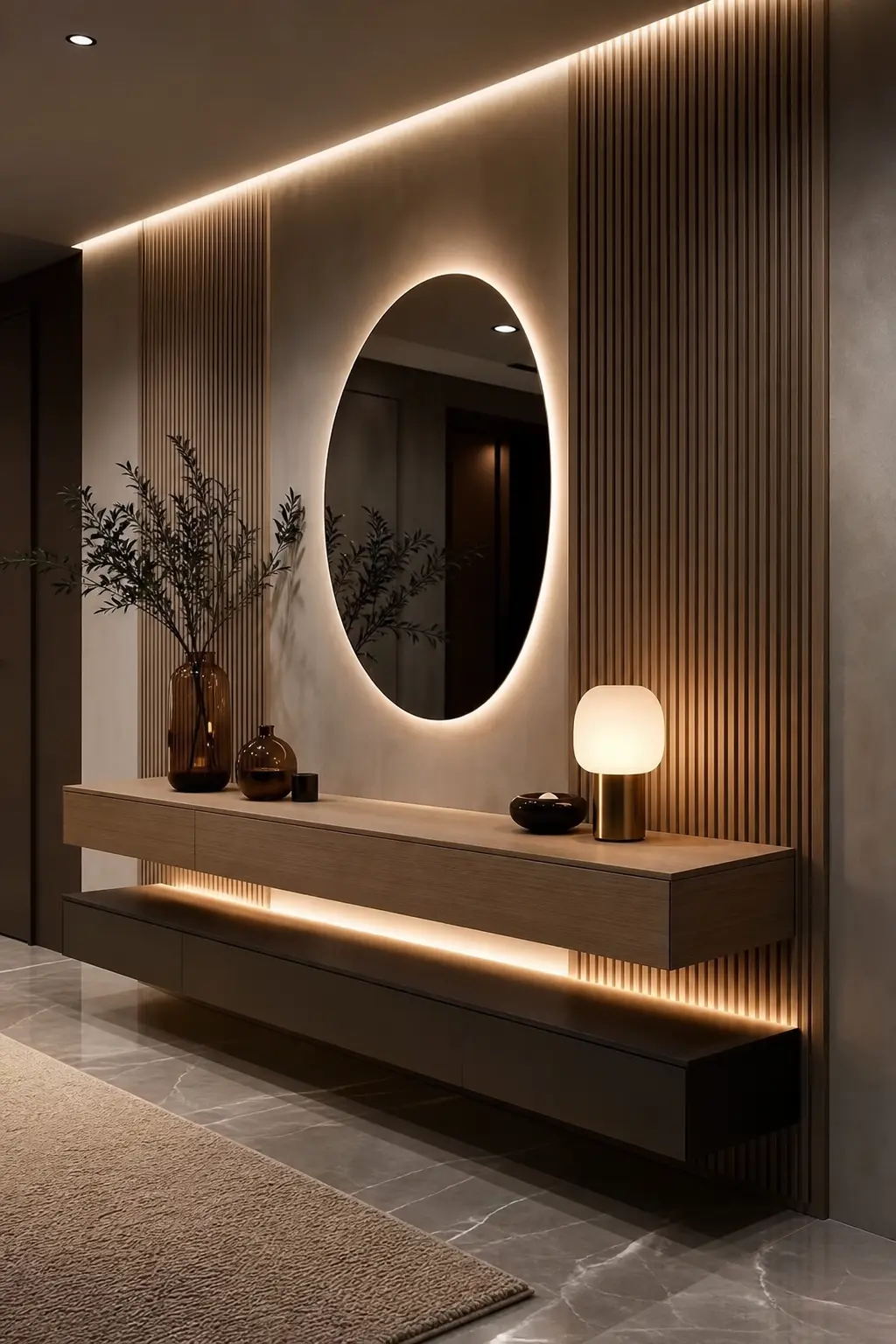 Modern Luxury Hallway Design Ideas with Floating