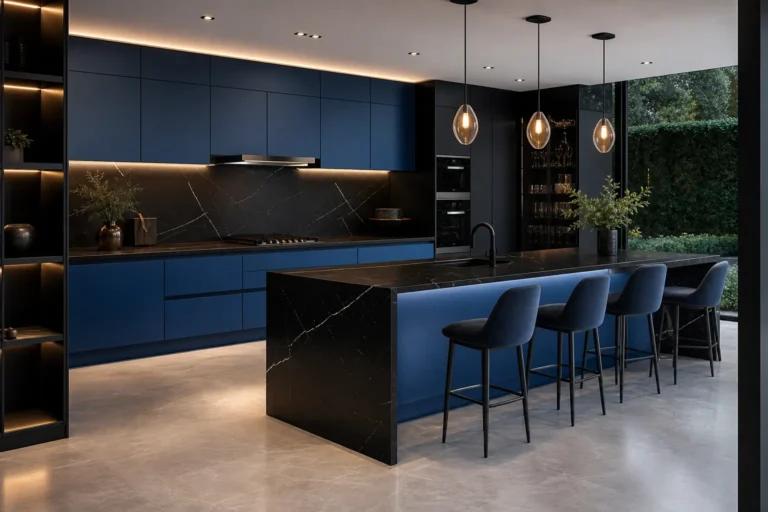 Modern Luxury Blue and Black Kitchen Ideas