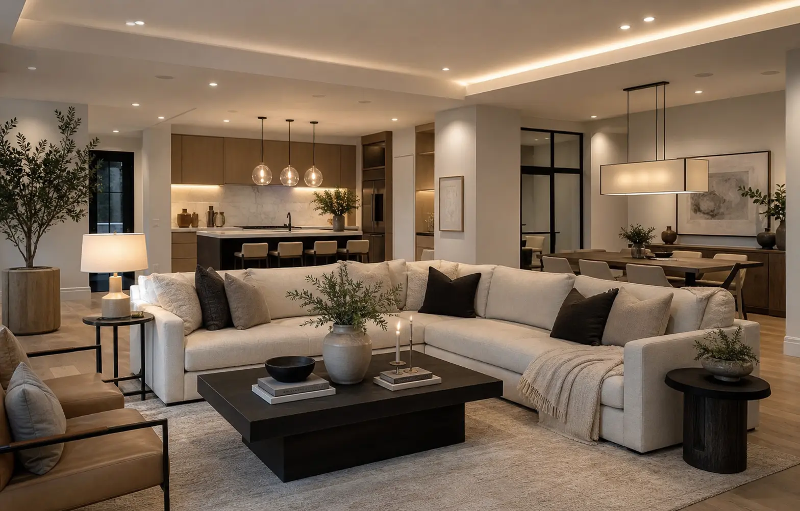 Modern Open Concept Living Room Design Ideas