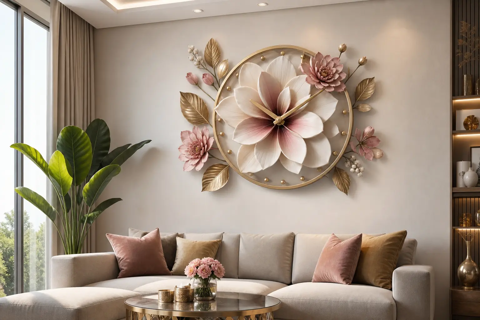Modern Flower Wall Clock Ideas