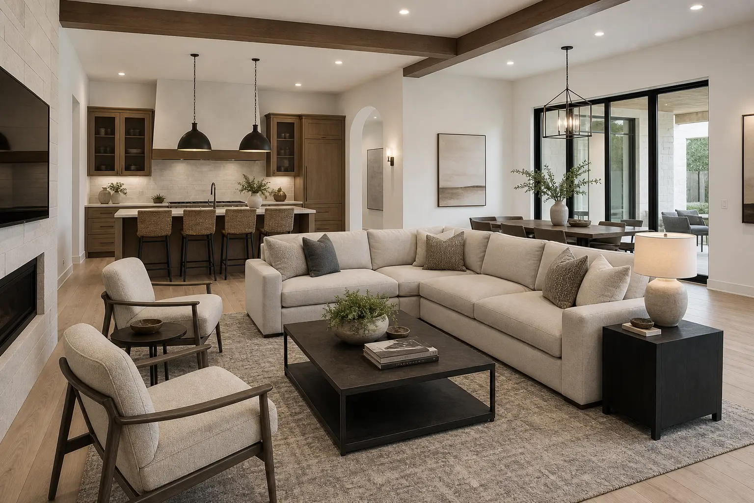 Modern Open Concept Living Room Design Ideas
