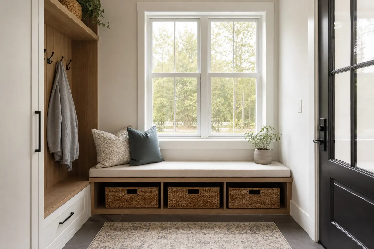 Compact Modern Mudroom and Entryway Bench Ideas