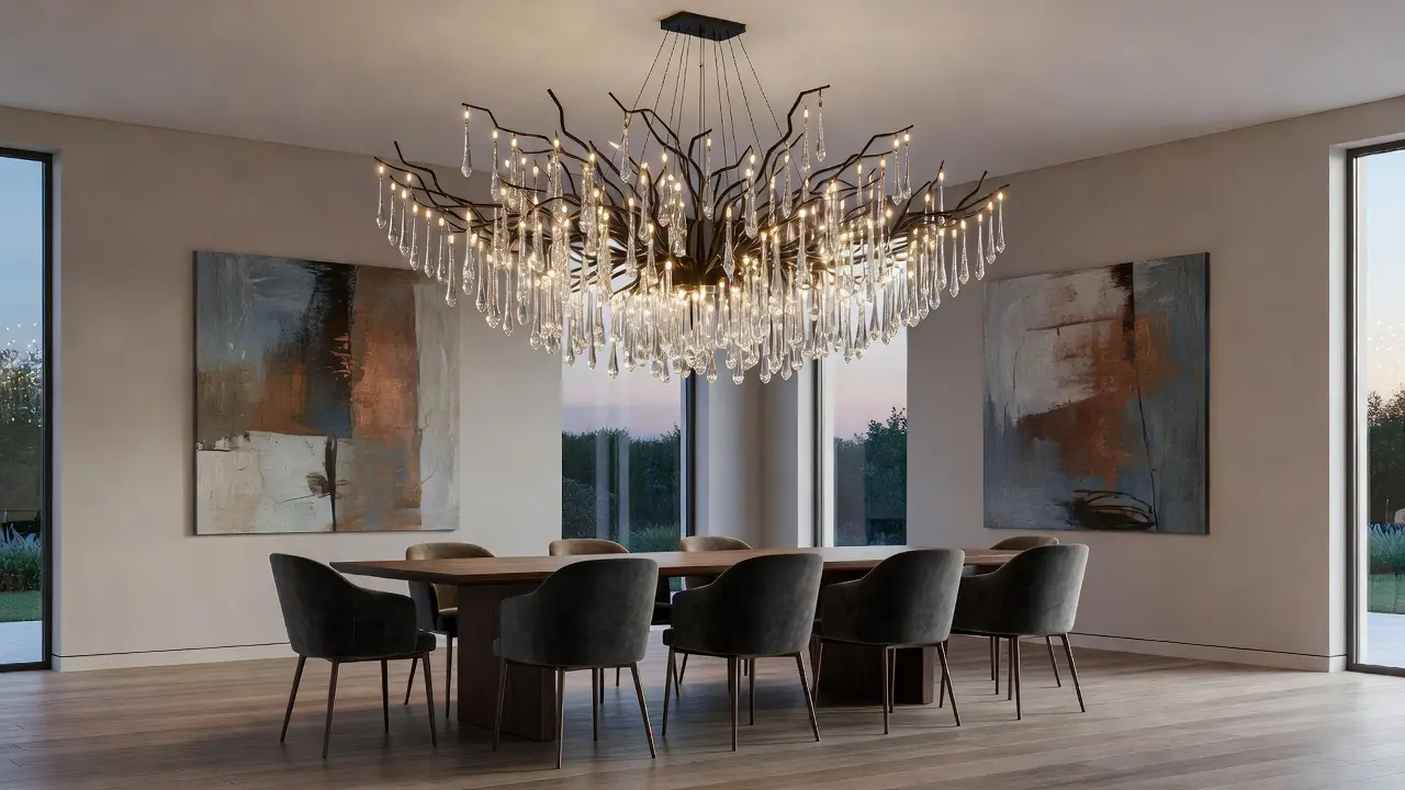 Modern Dining Room Ideas with Statement Chandelier