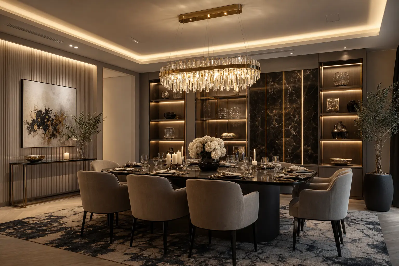 Modern Luxury Dining Room Design Ideas With LED