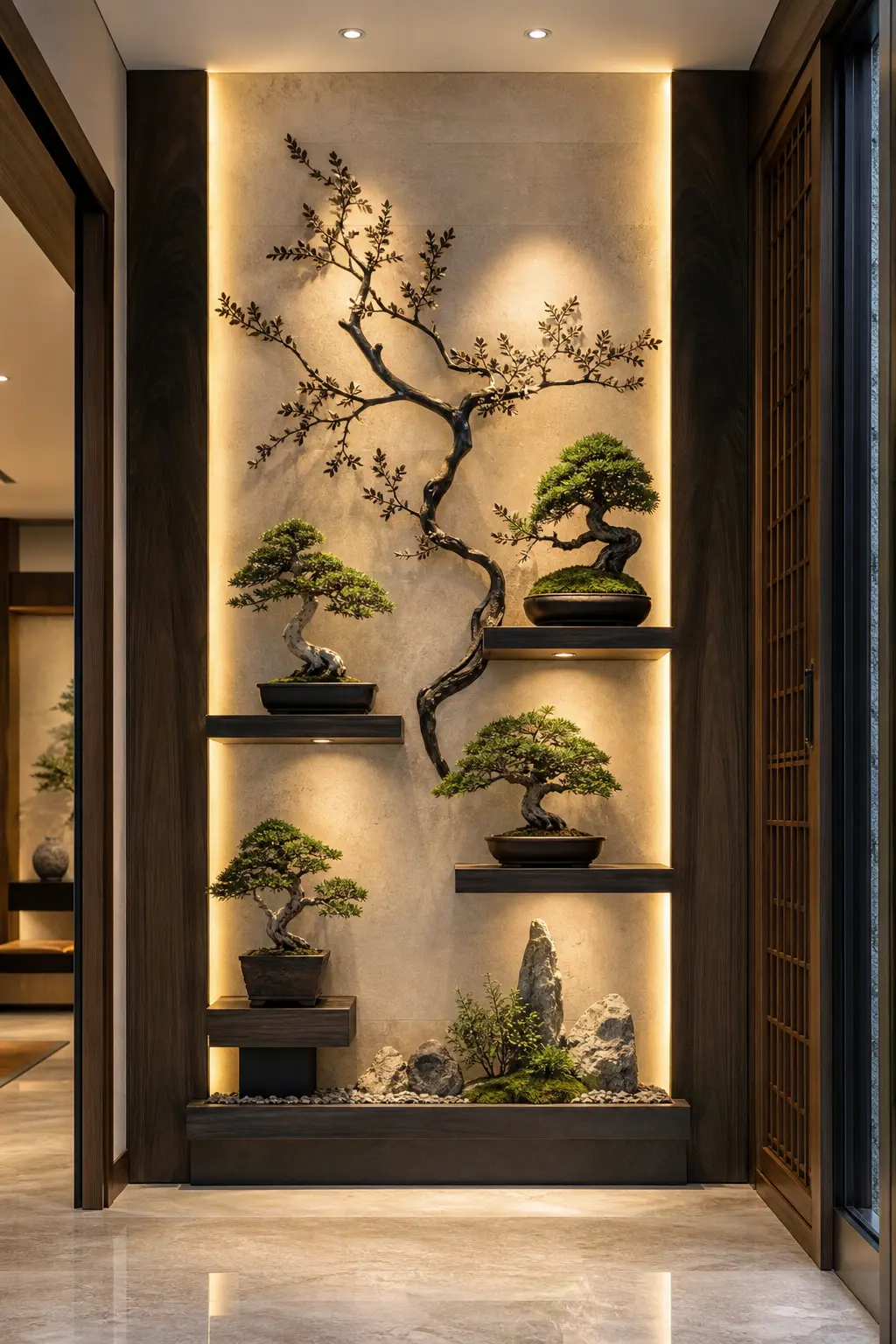Zen Foyer Accent Wall Ideas