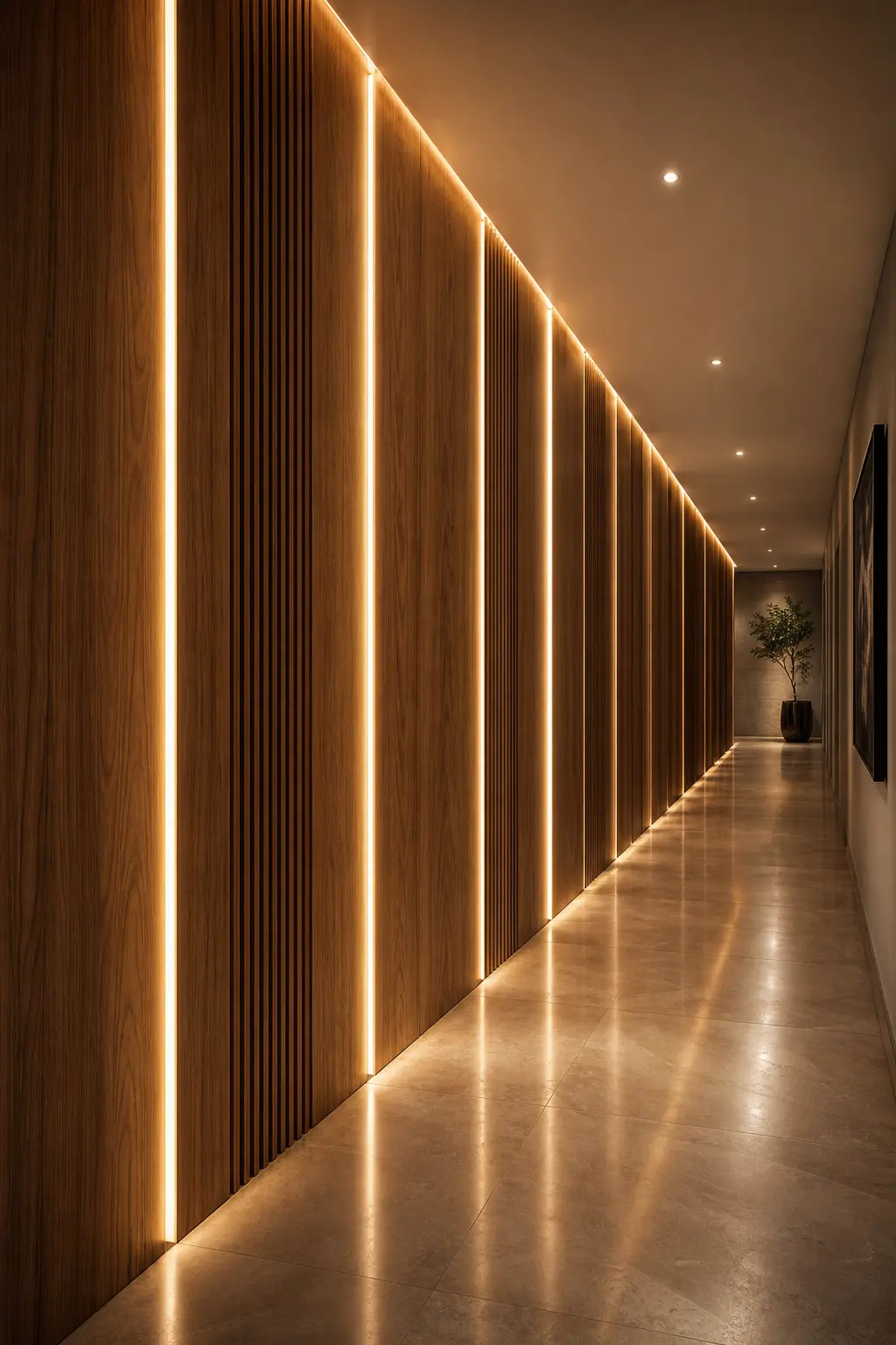 Luxurious Long Hallway Accent Wall Ideas