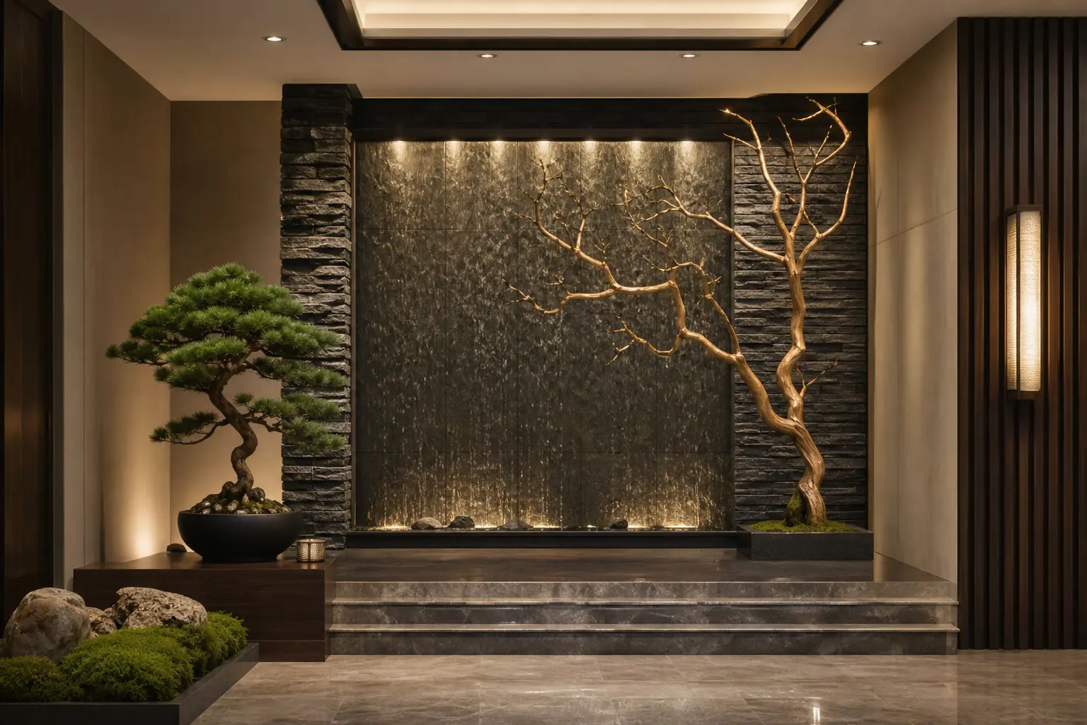 Zen Foyer Accent Wall Ideas