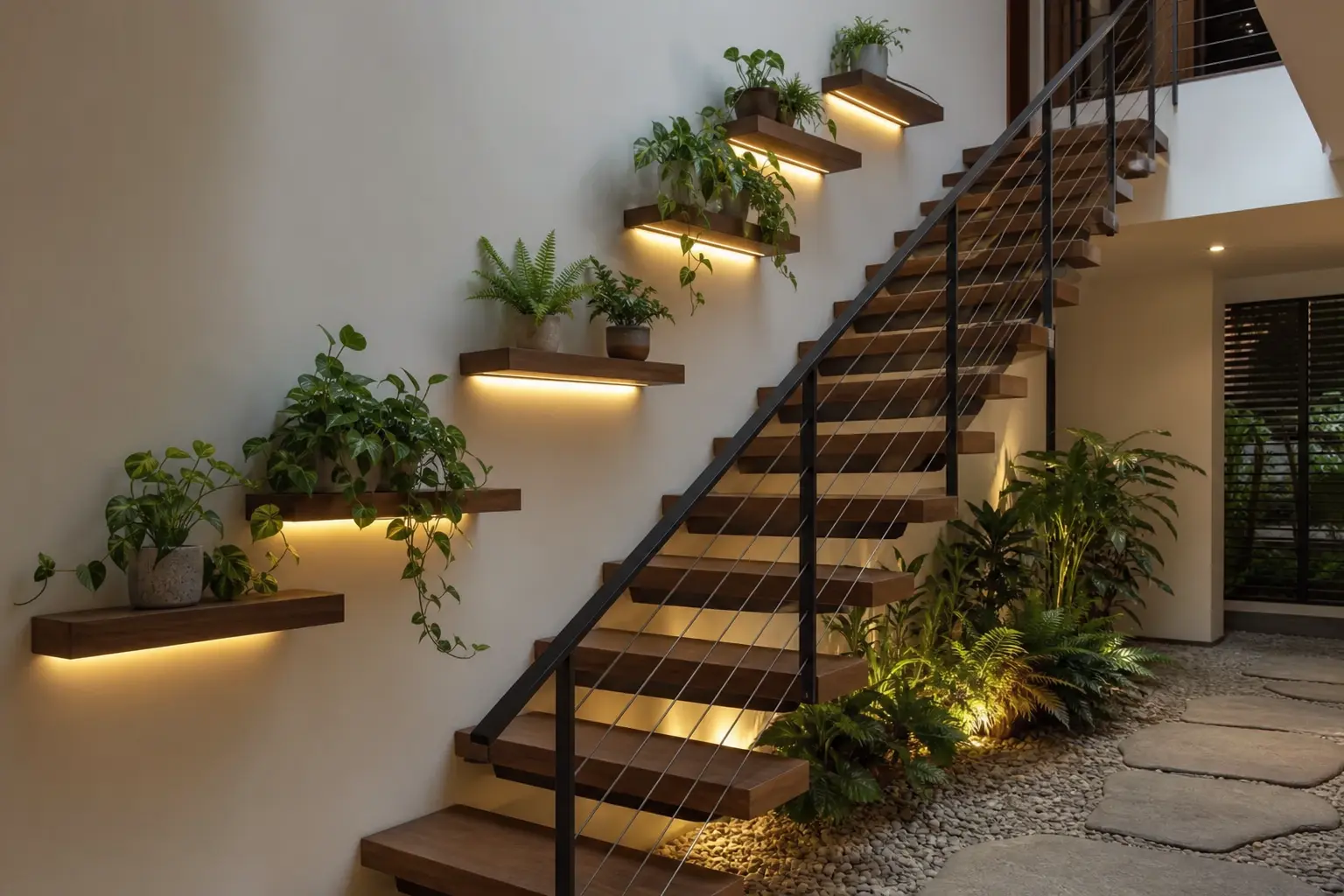 Modern Indoor Staircase Garden Ideas