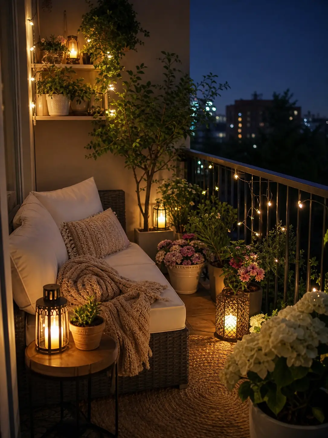 Cozy Small Apartment Balcony Decor Ideas with Plants