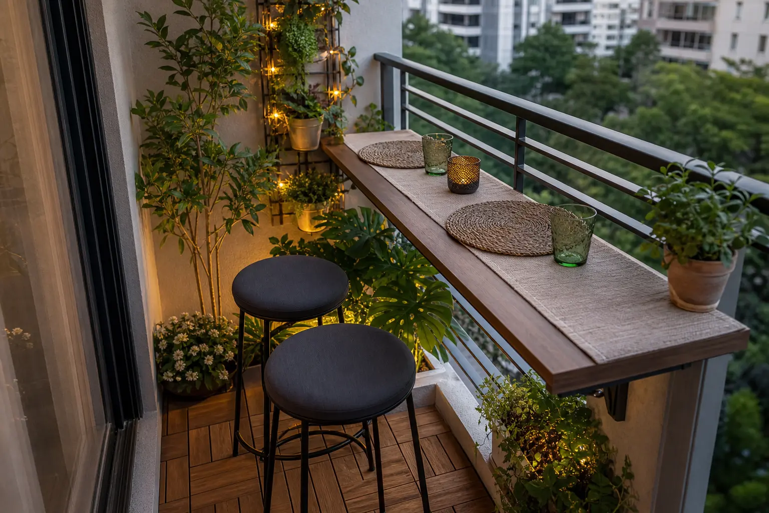 Small Apartment Balcony Bar Table Ideas