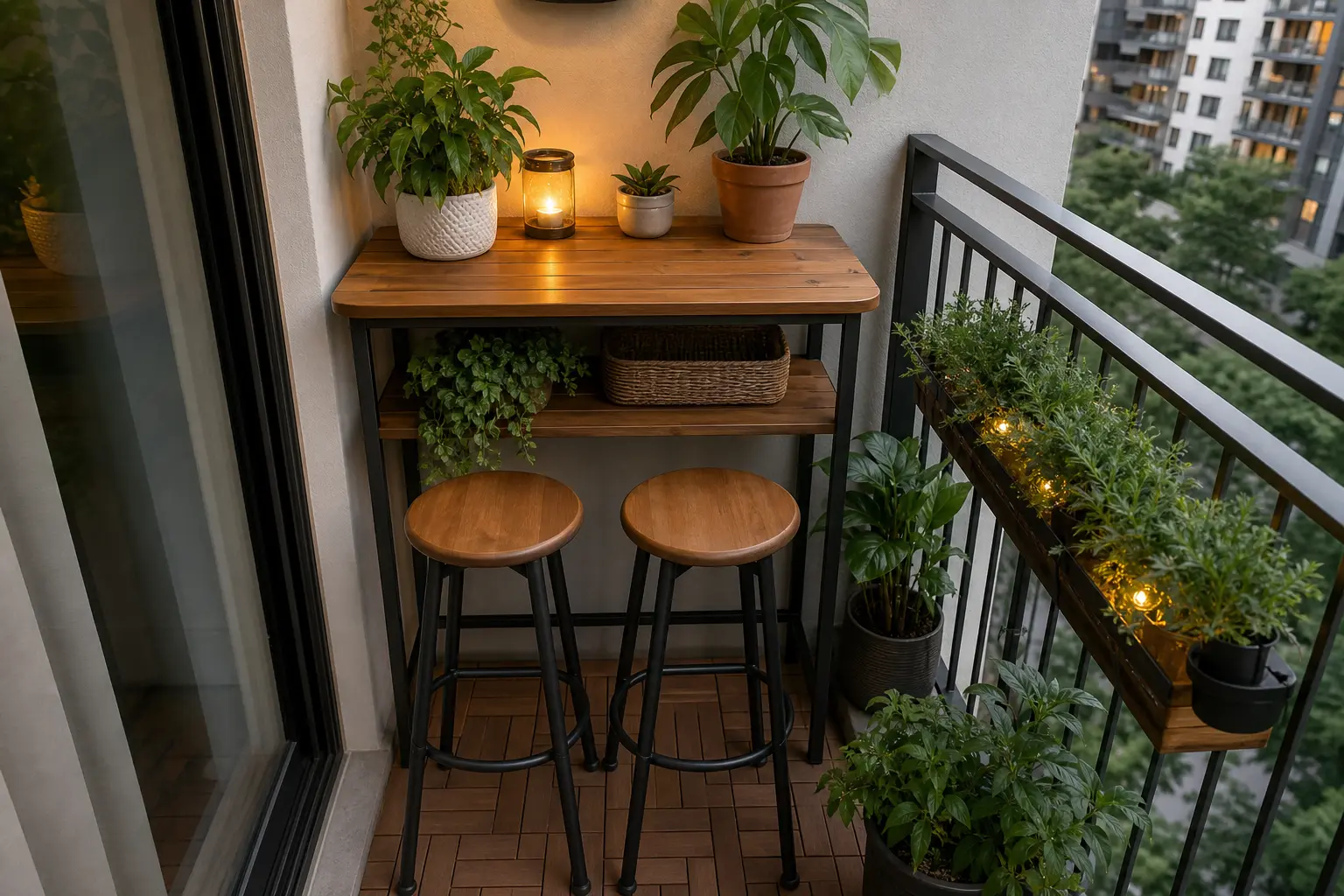 Small Apartment Balcony Bar Table Ideas