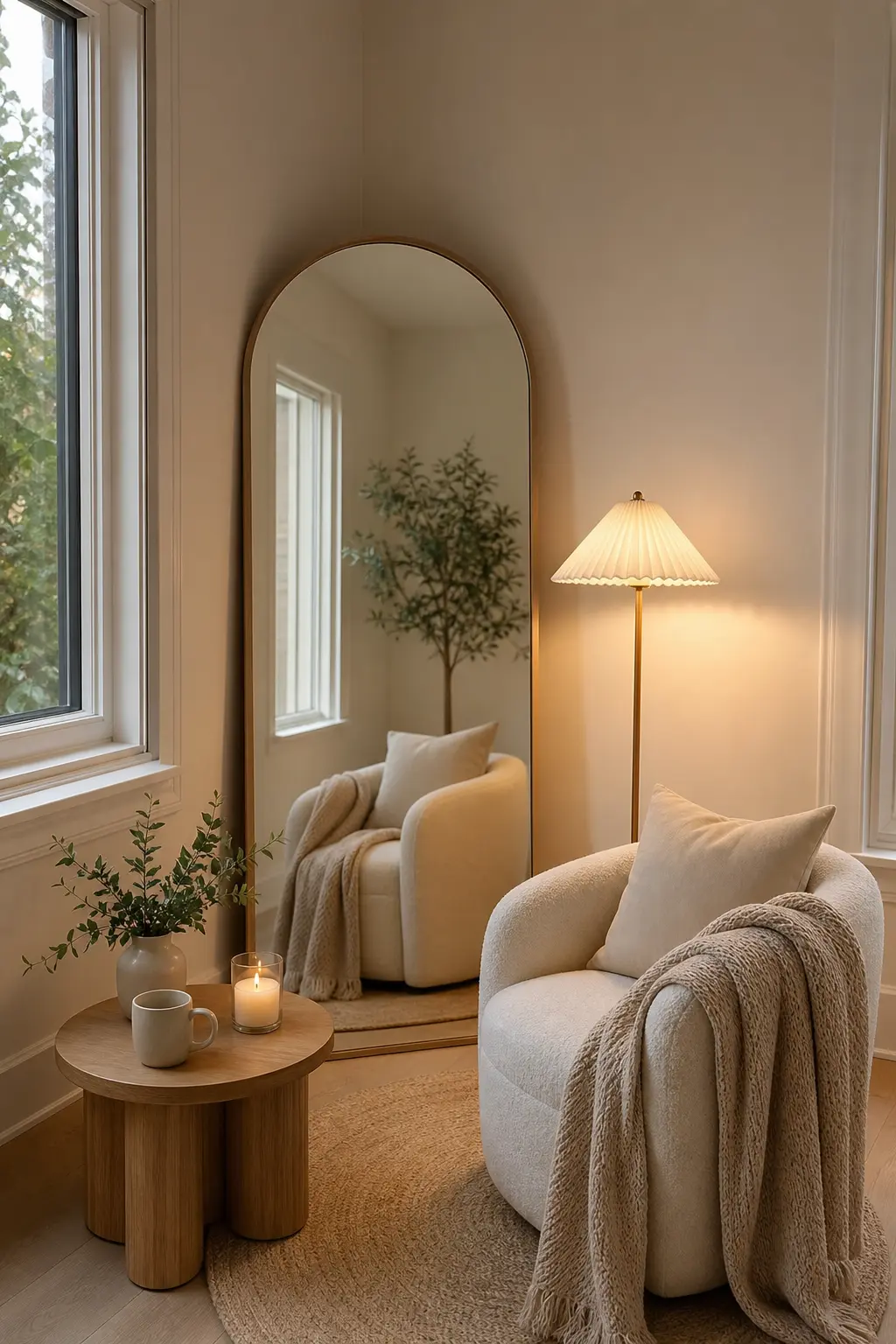 Cozy Reading Nook Ideas with Floor Mirrors