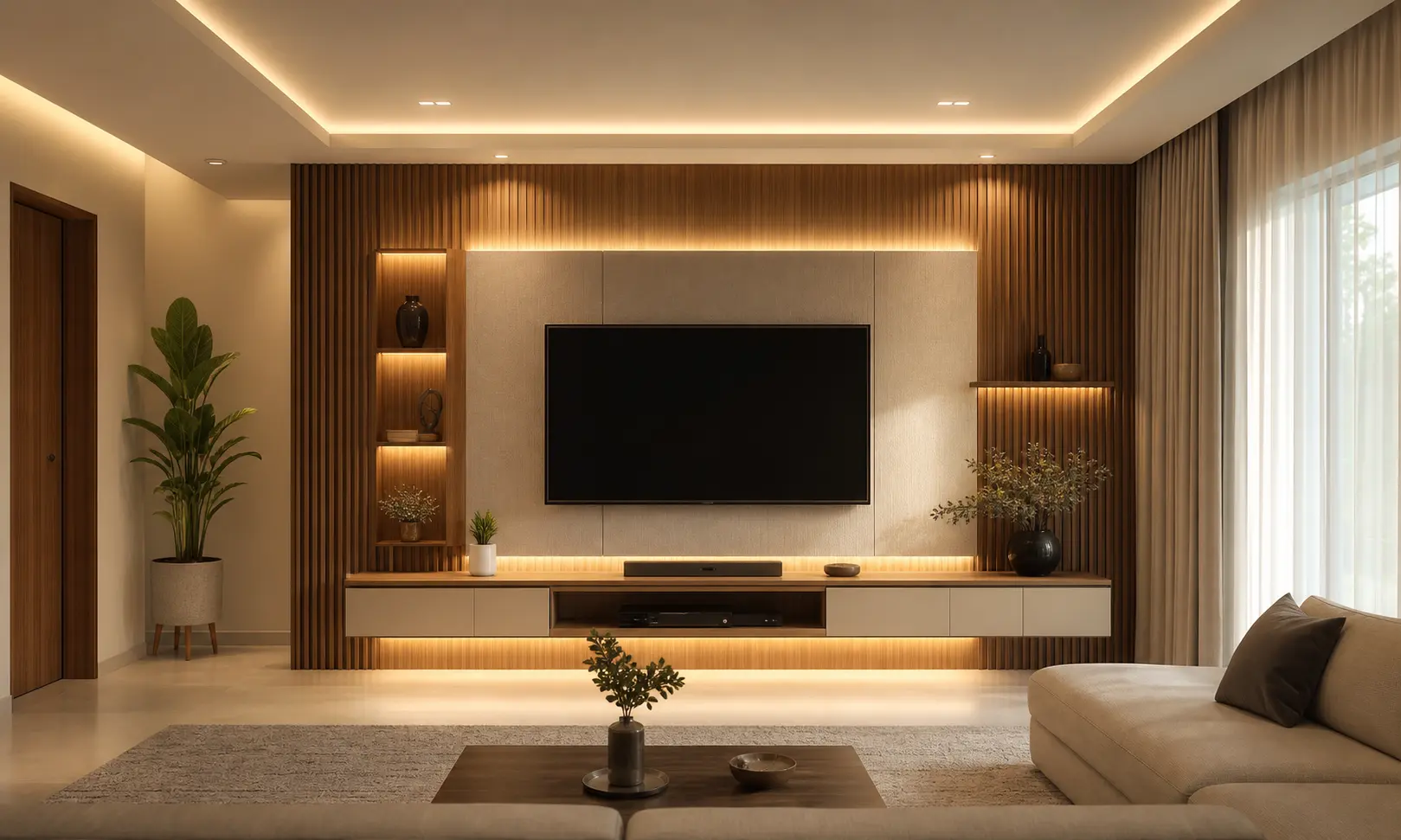 Modern Symmetrical TV Unit Ideas