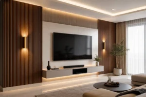 10 Luxury TV Wall Ideas with Fluted Wood Panels | Modern Living Room Inspiration