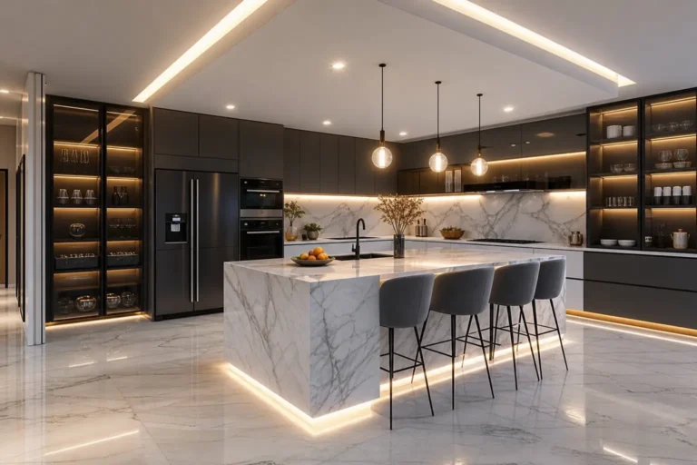 Modern Luxury Kitchen Design Ideas with Marble Islands