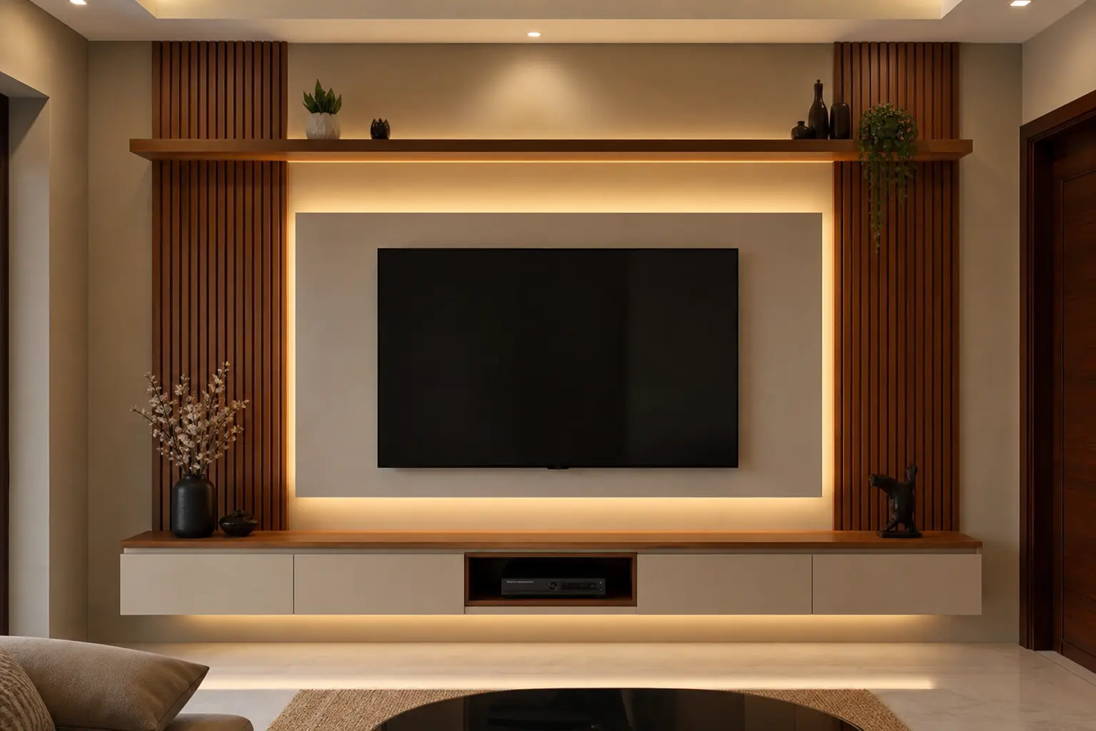 Modern Symmetrical TV Unit Ideas