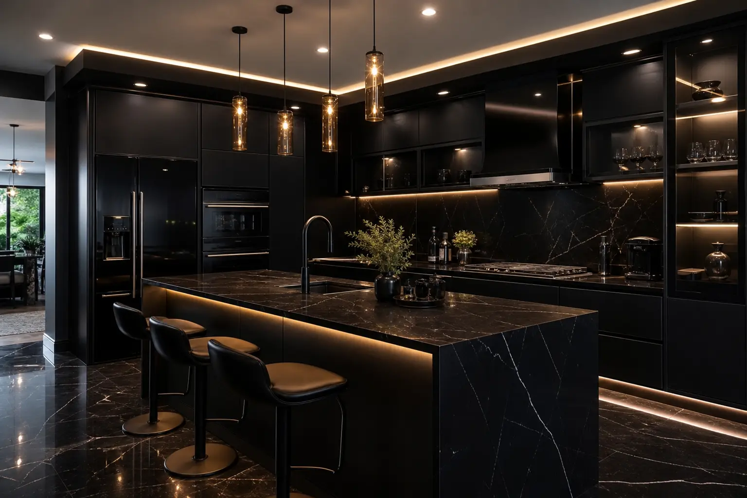 Modern Black Luxury Kitchen Design Ideas