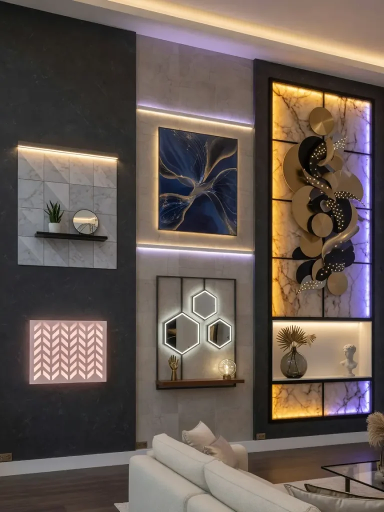 Modern Luxury Wall Decor Ideas with LED Lighting