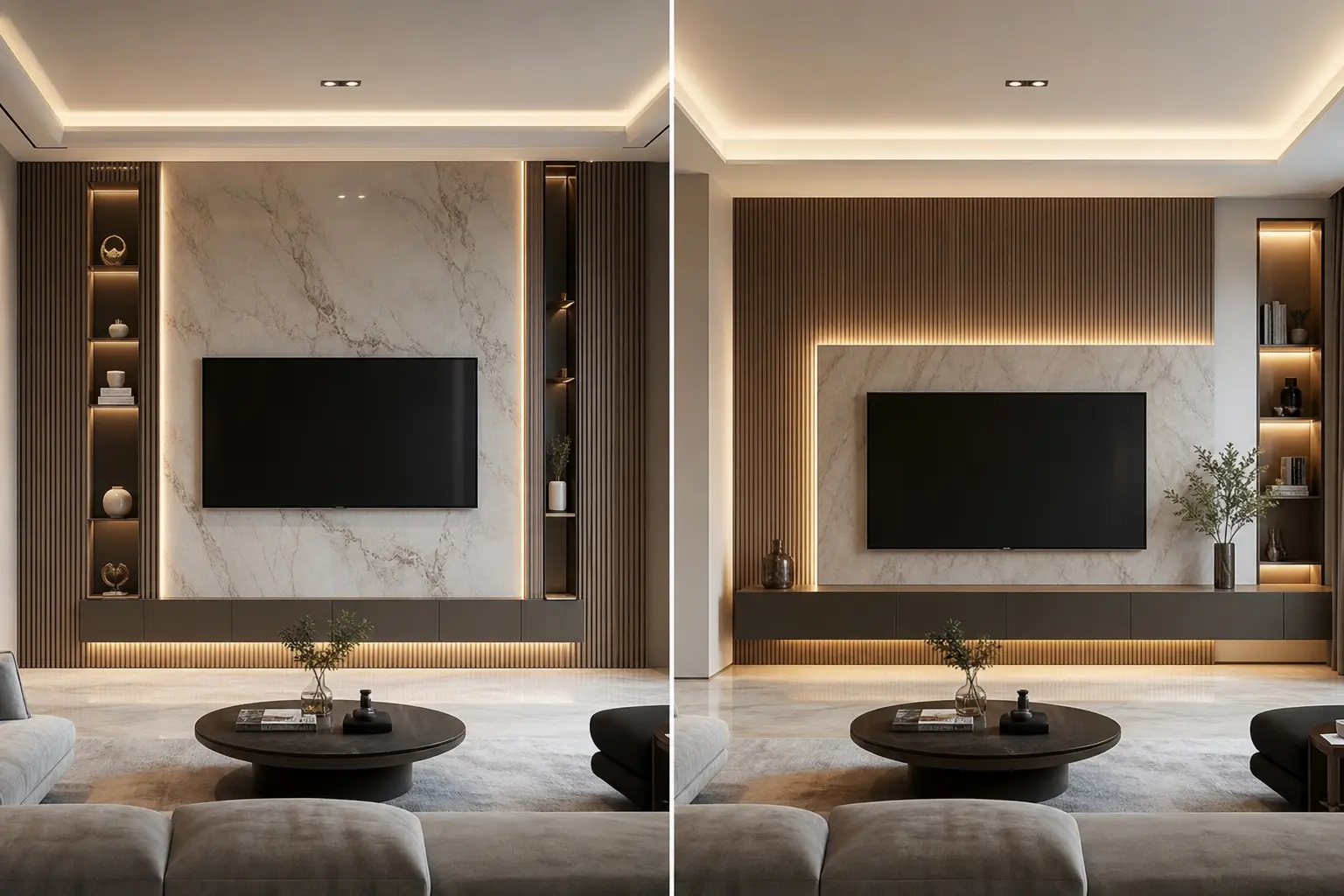 Luxury Living Room TV Wall Panel Design Ideas