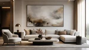 10 Modern Living Room Decor Ideas With Large Abstract Wall Art and Luxury Neutral Interior Design