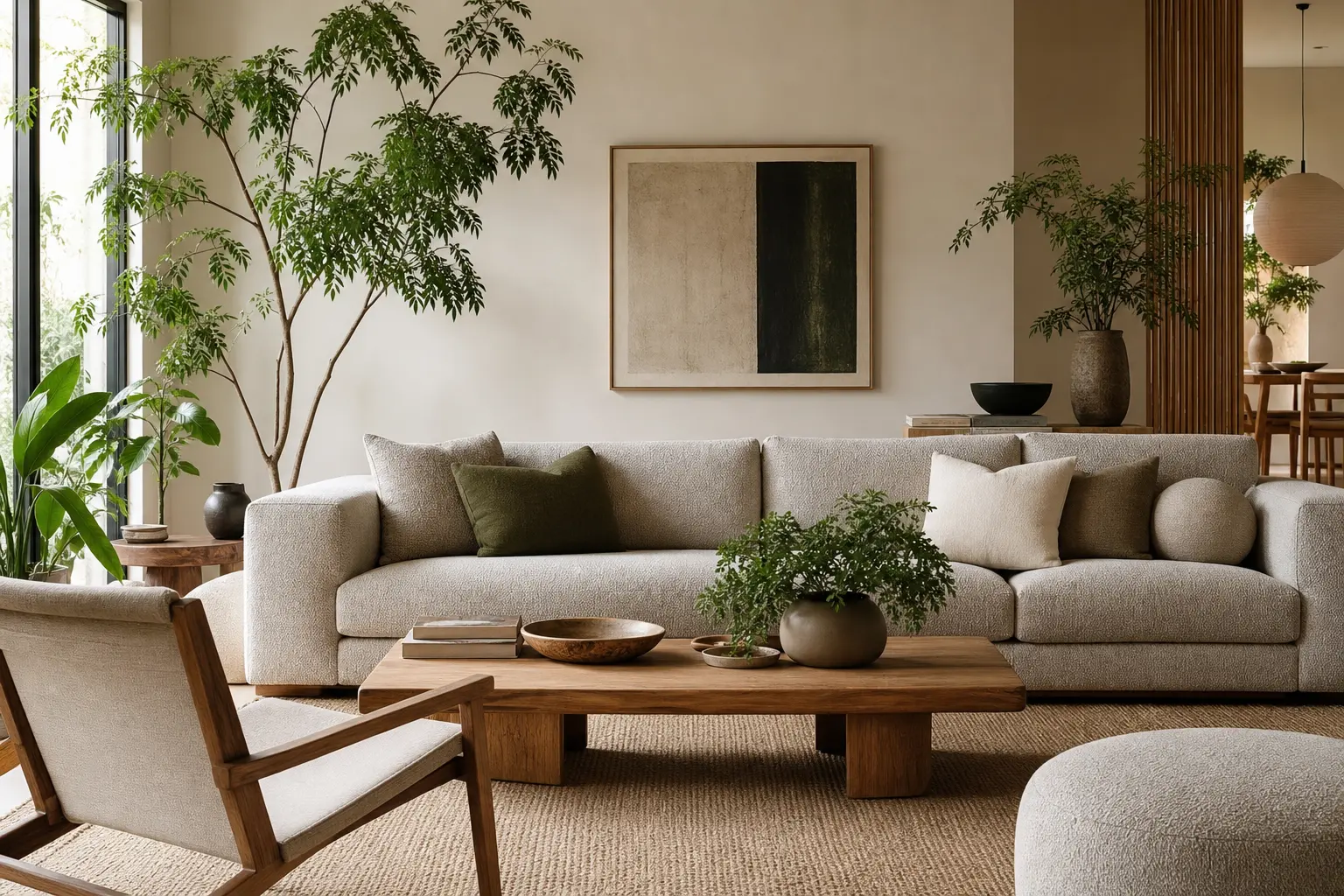 Modern Green Living Room Decor Ideas With Plants