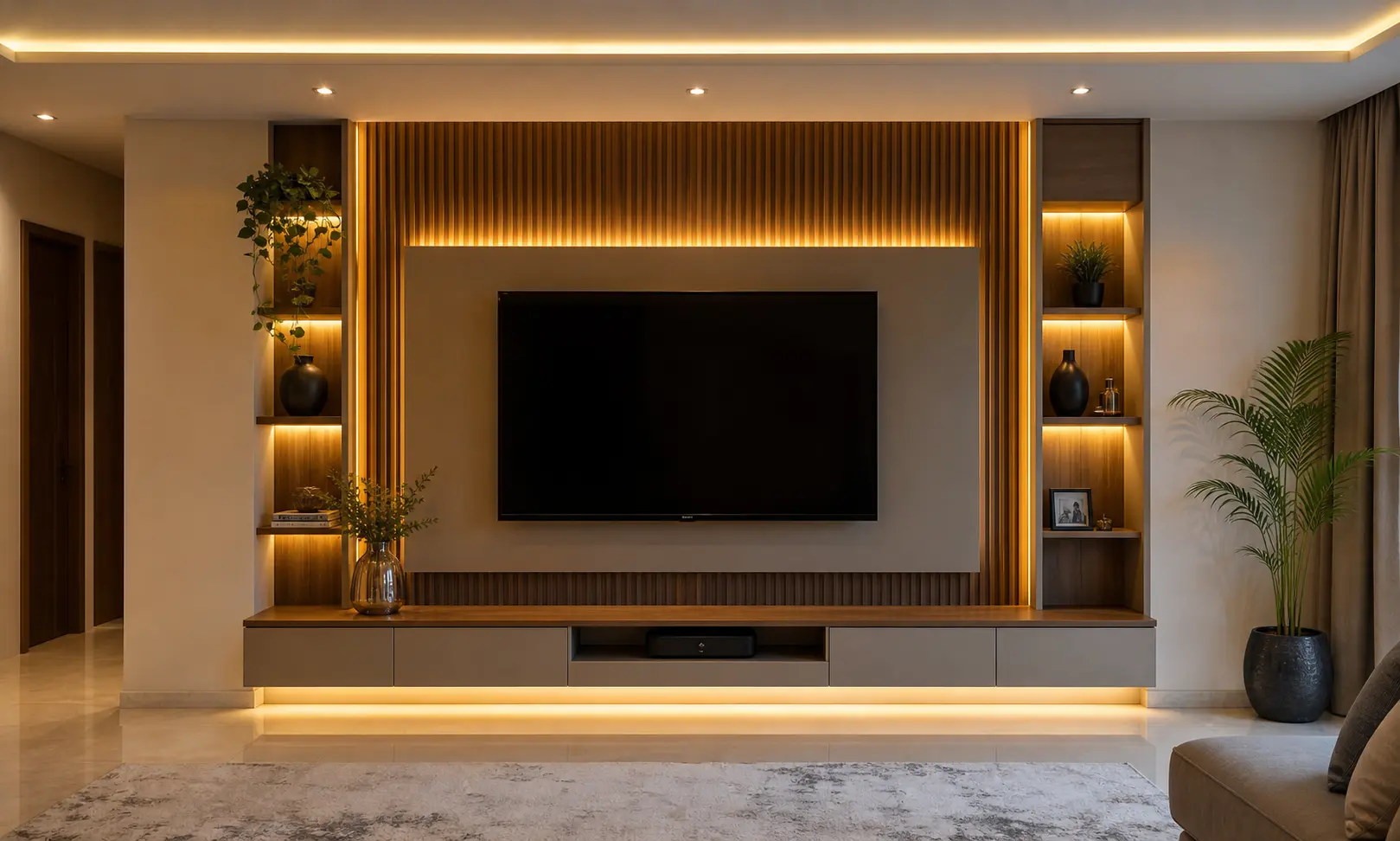 Modern Symmetrical TV Unit Ideas
