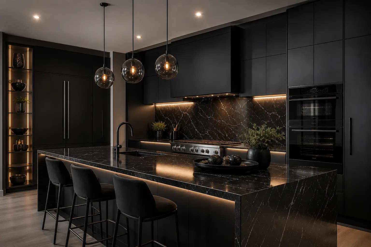 Modern Black Luxury Kitchen Design Ideas
