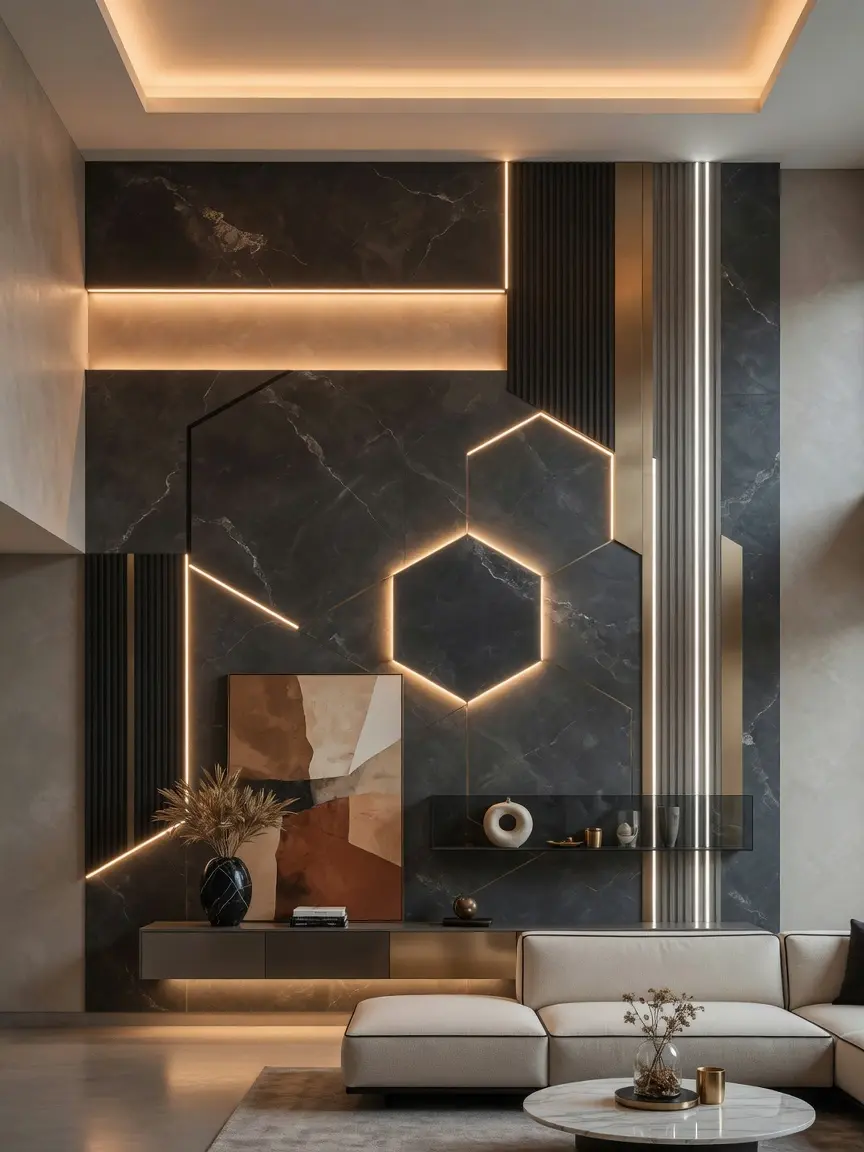 Modern Luxury Wall Decor Ideas with LED Lighting