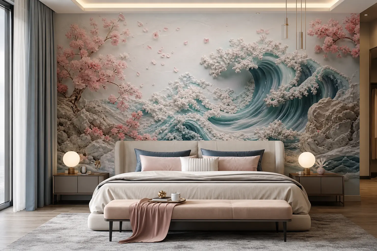 Luxury 3D Ocean Wave Wall Mural Ideas
