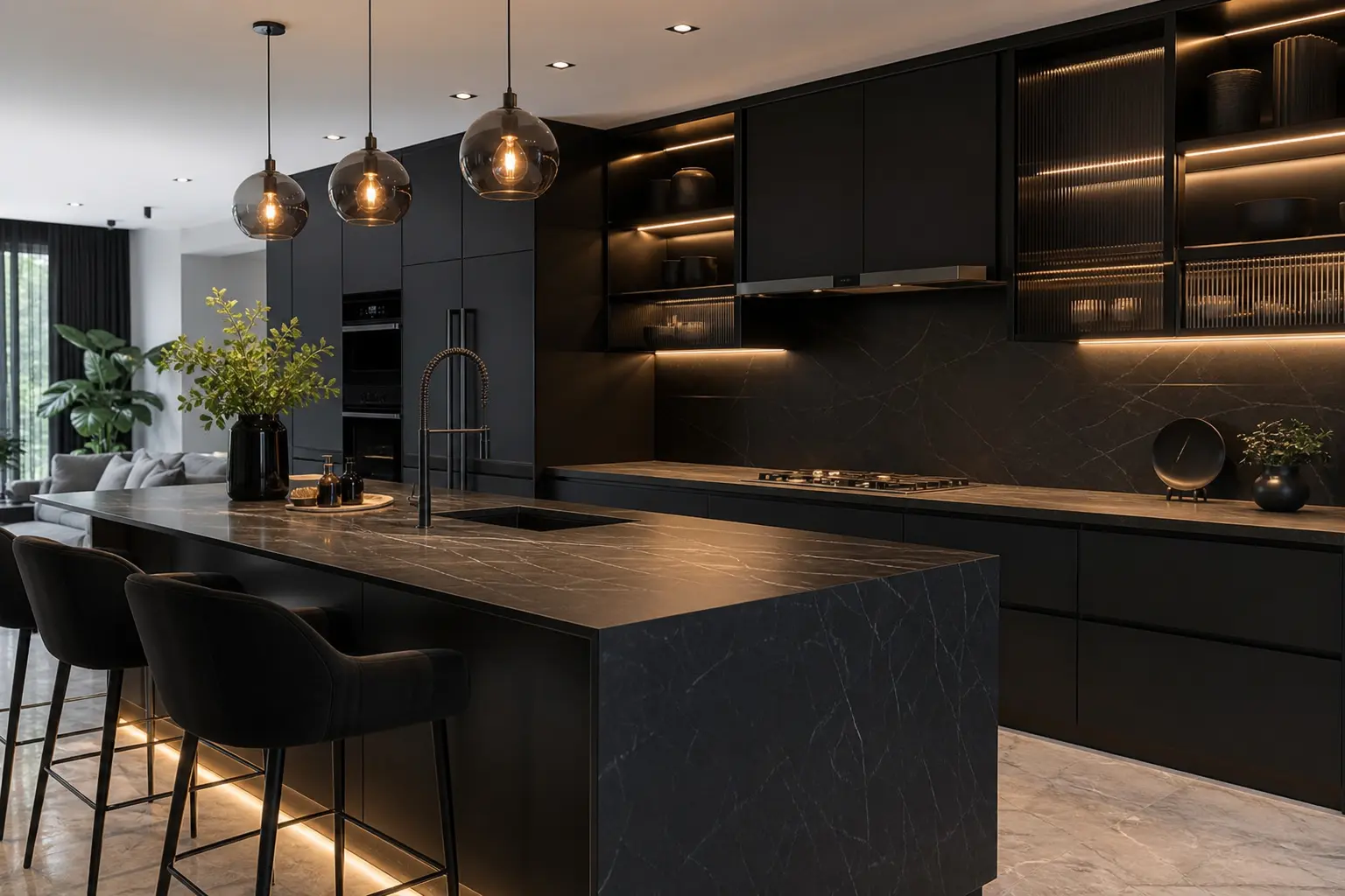 Modern Black Luxury Kitchen Design Ideas