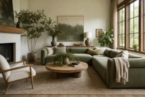 10 Green & Neutral Living Room Decor Ideas | Nature-Inspired Organic Modern Home Inspiration