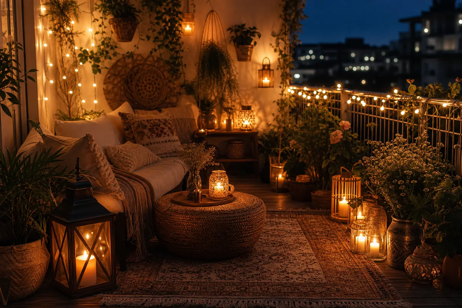 Boho Balcony Makeover Ideas with Plants