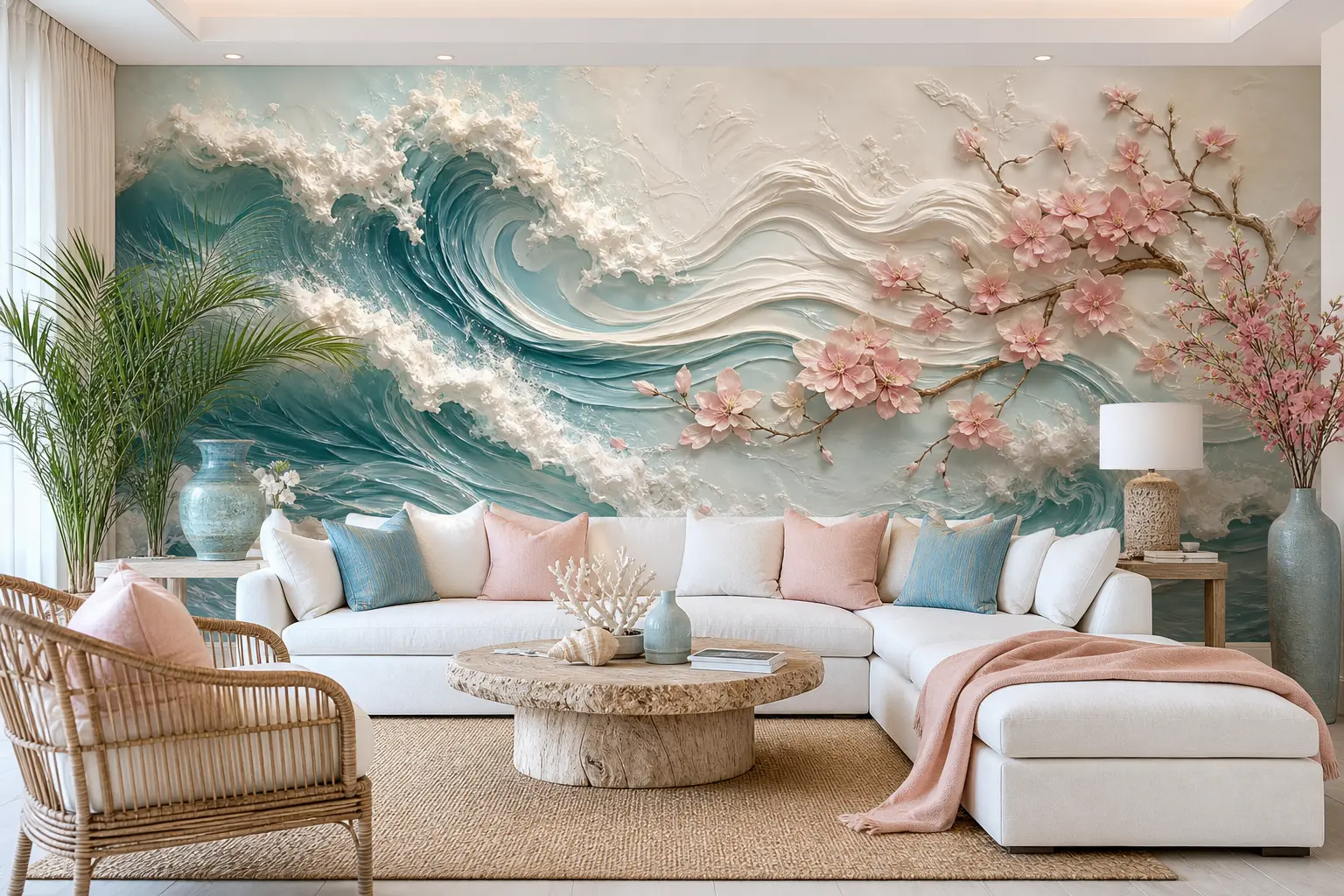 Luxury 3D Ocean Wave Wall Mural Ideas