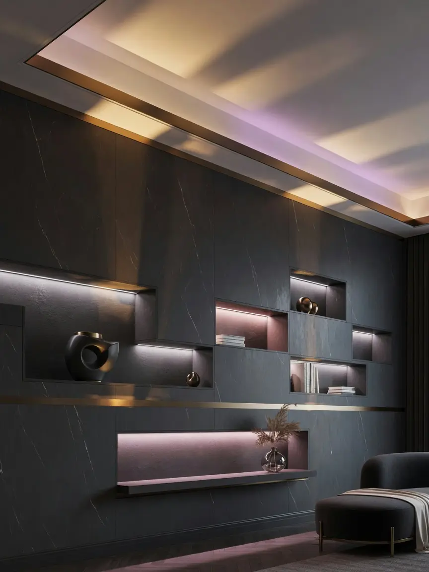 Modern Luxury Wall Decor Ideas with LED Lighting