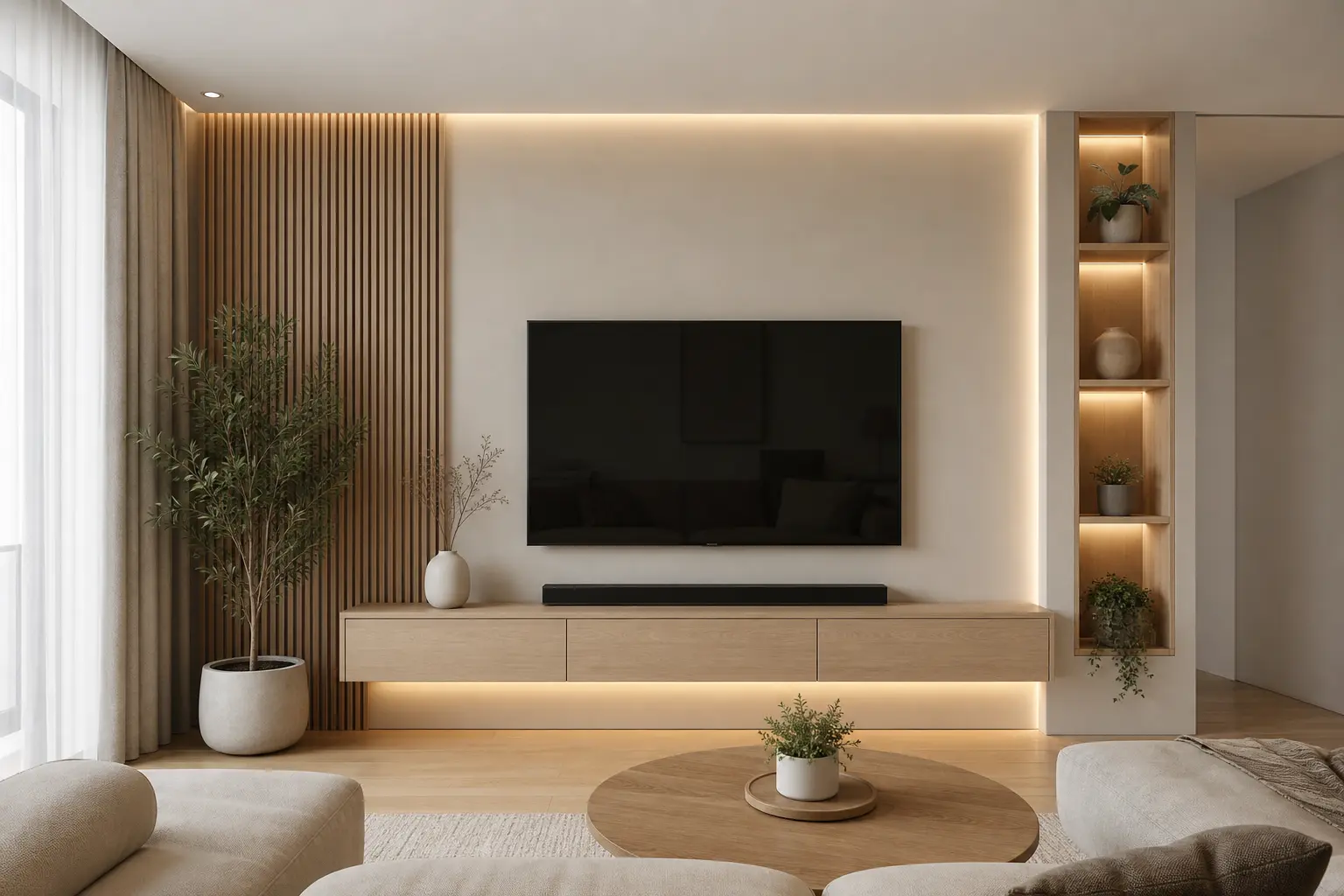 Modern Scandinavian TV Wall Design