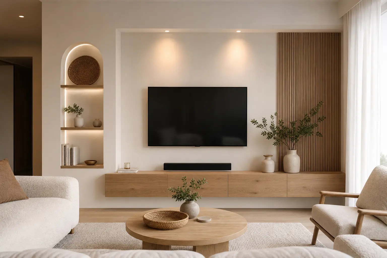 Modern Scandinavian TV Wall Design
