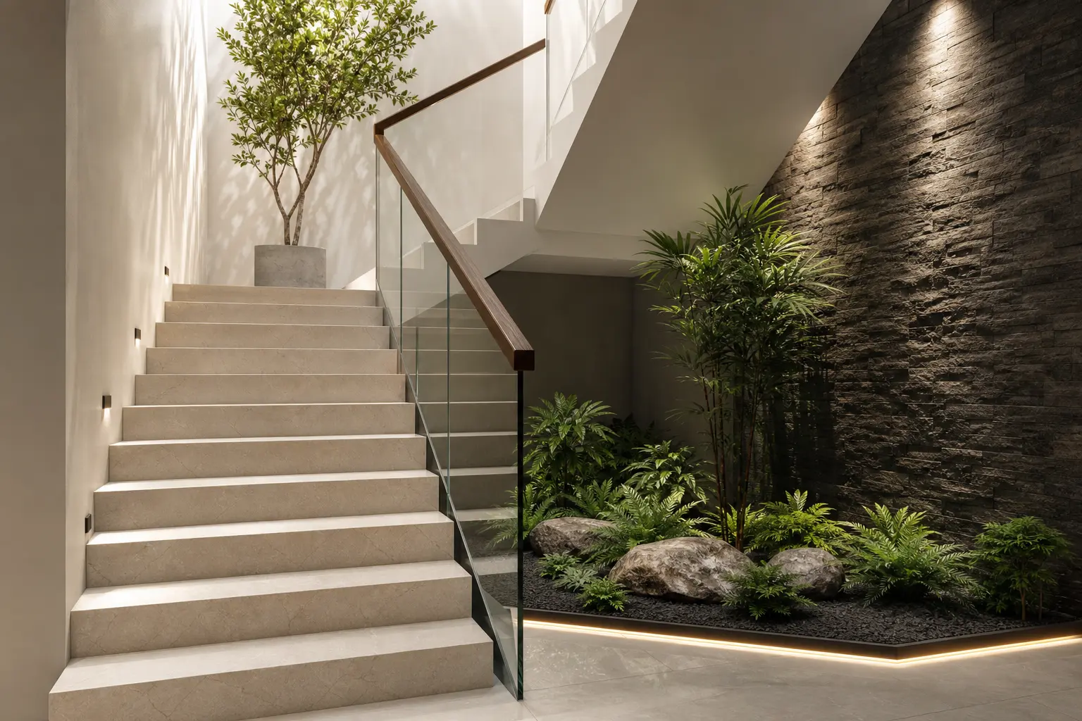 Modern Indoor Staircase Garden Ideas