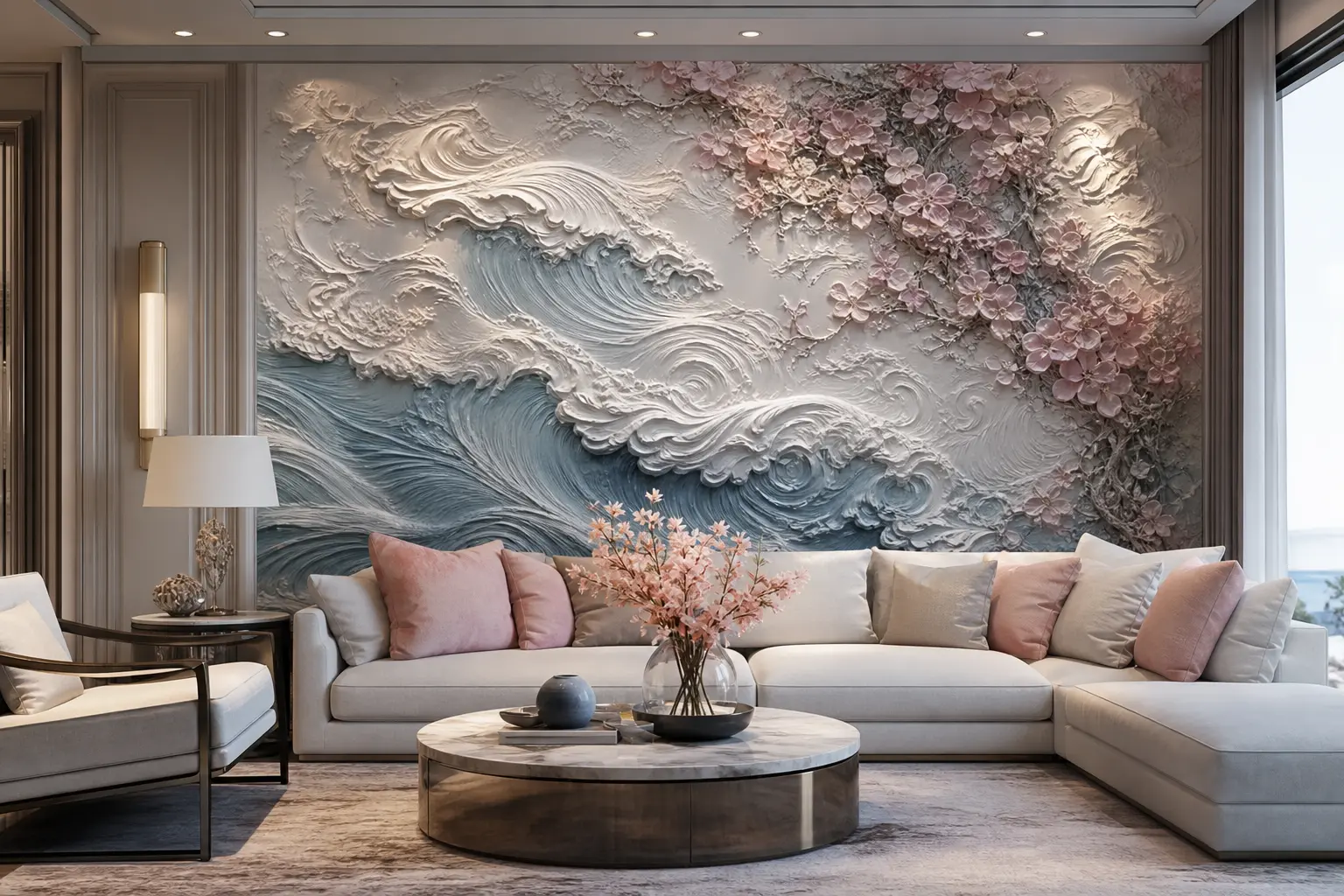 Luxury 3D Ocean Wave Wall Mural Ideas