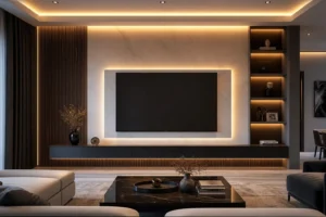 10 Luxury Living Room TV Wall Panel Design Ideas with LED Lights | Modern Media Wall Inspiration