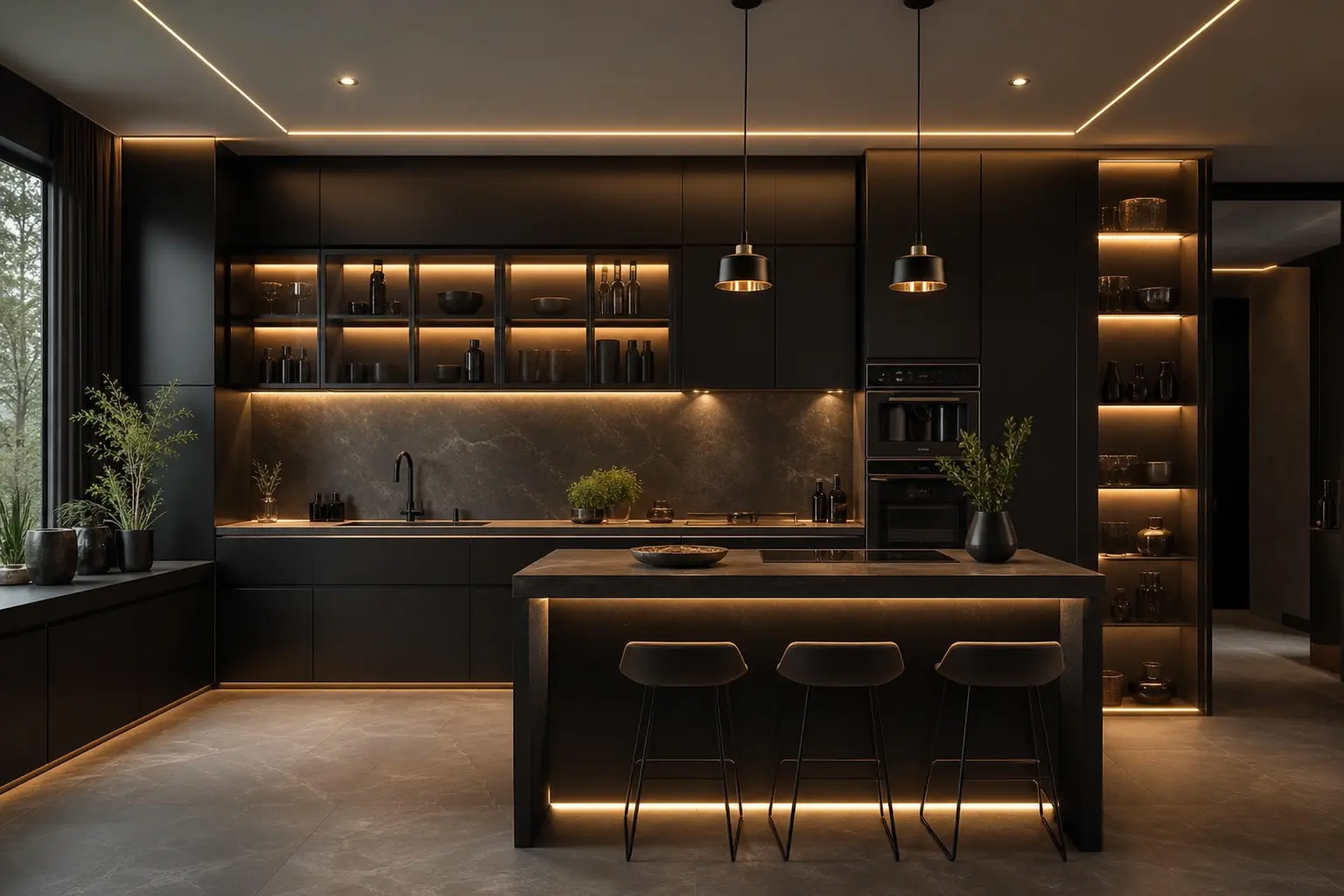 Modern Black Luxury Kitchen Design Ideas