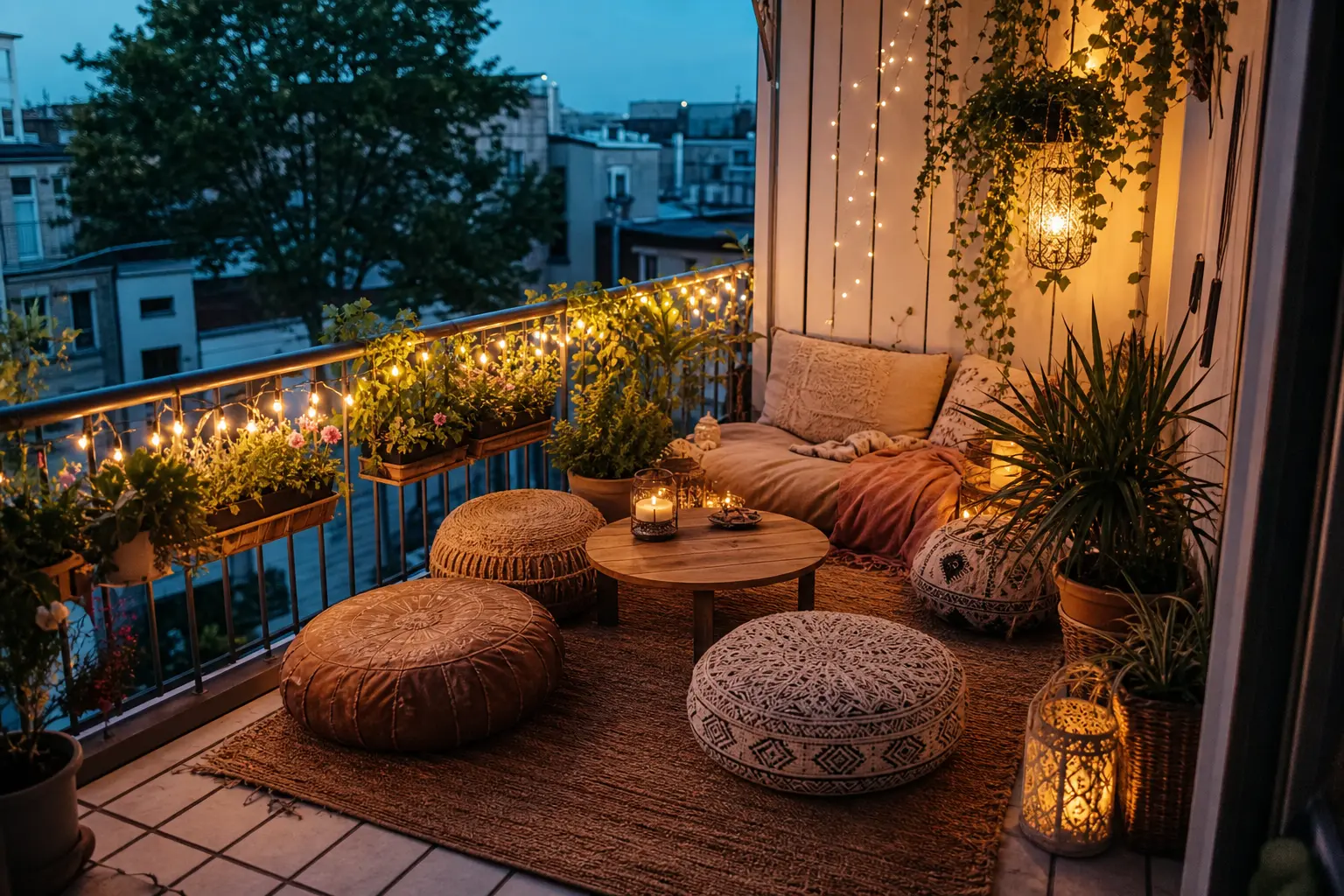 Boho Balcony Makeover Ideas with Plants