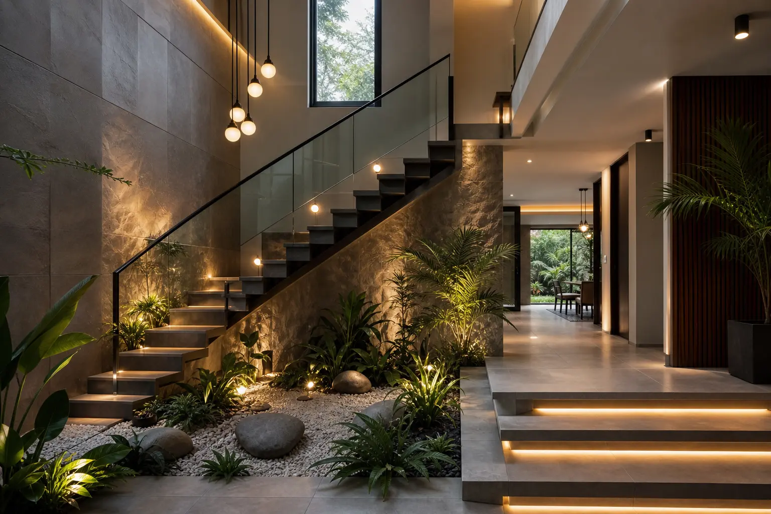 Modern Indoor Staircase Garden Ideas