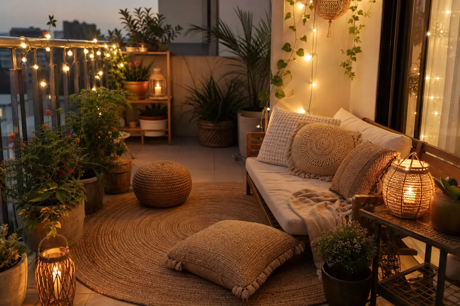 Boho Balcony Makeover Ideas with Plants