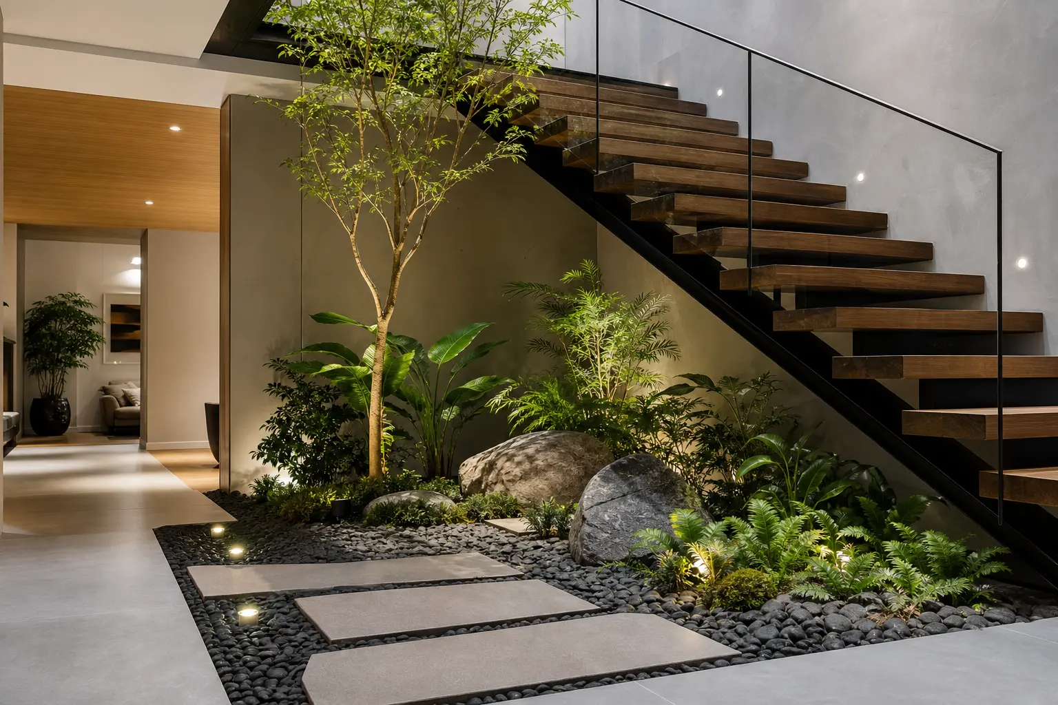 Modern Indoor Staircase Garden Ideas
