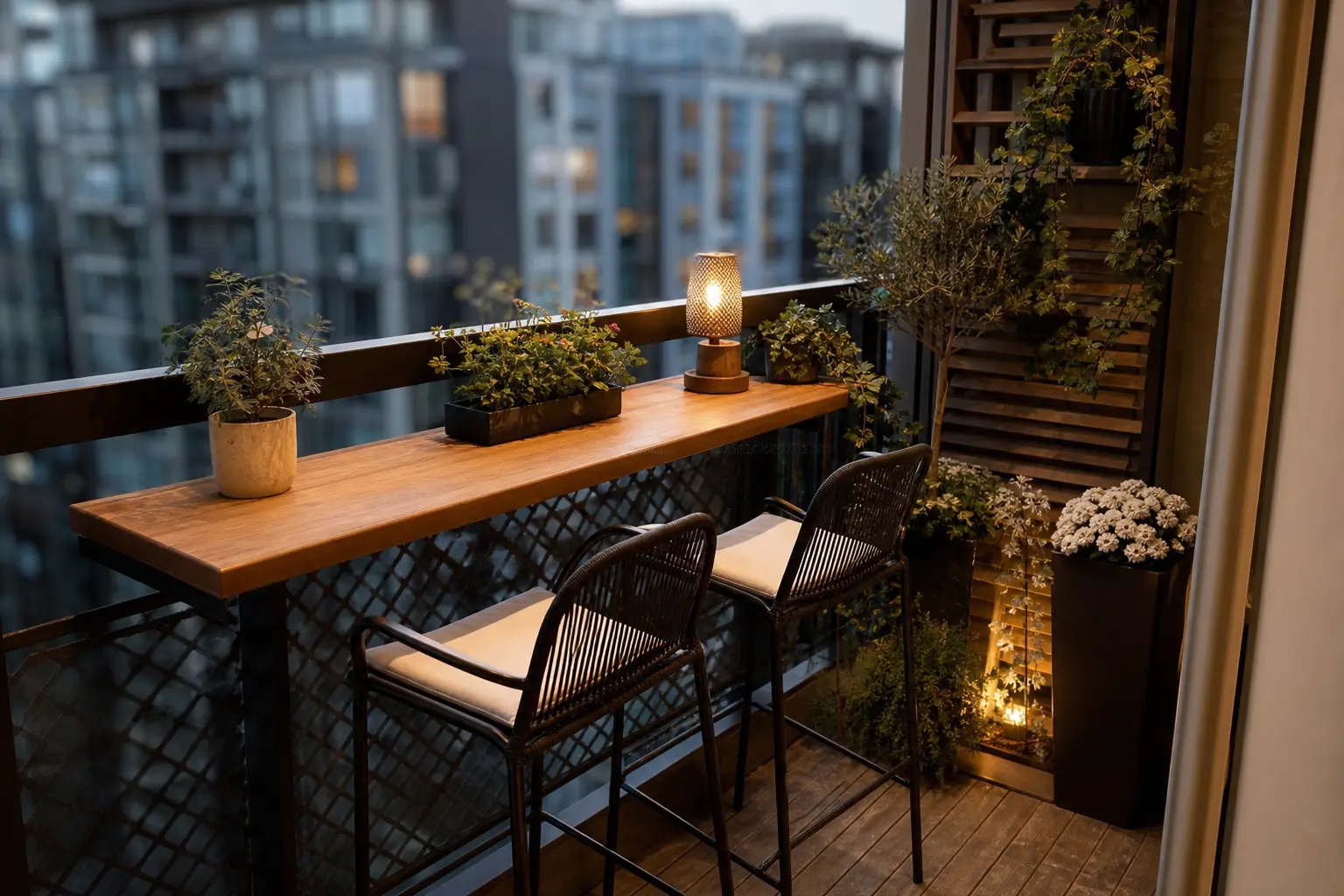 Small Apartment Balcony Bar Table Ideas
