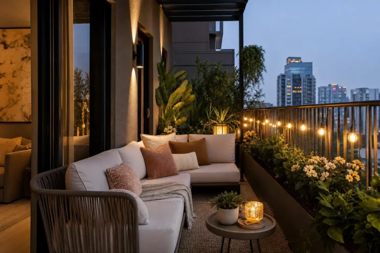 Cozy Small Apartment Balcony Ideas with Outdoor Sofas