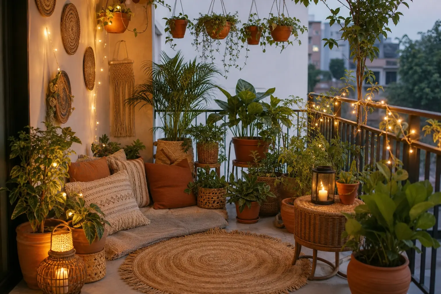 Boho Balcony Makeover Ideas with Plants