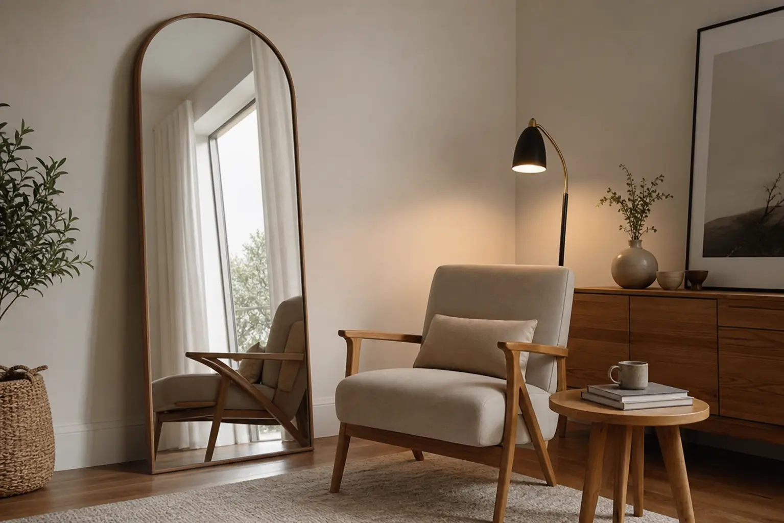Cozy Reading Nook Ideas with Floor Mirrors